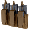 The Condor Triple Kangaroo Mag Pouch Gen II in tan holds three rifle and three pistol magazines, features retention straps for security, and is perfect for EDC or the range.